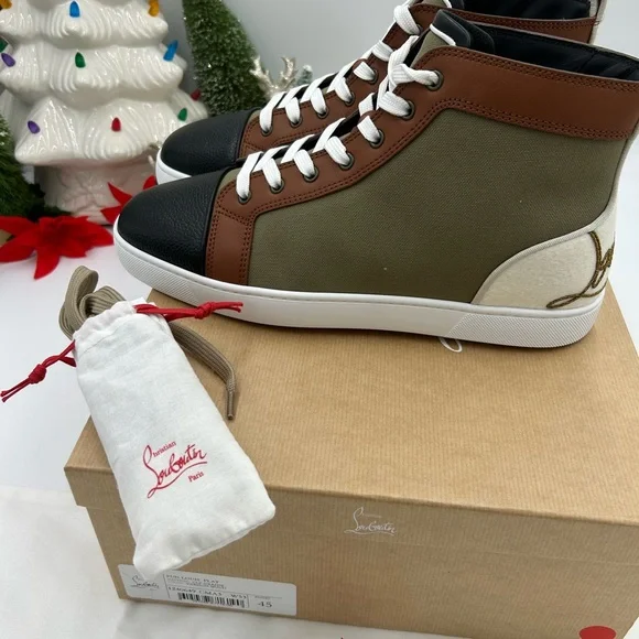 Christian Louboutin men's fun Louis high top sneakers size 45 made in Italy - Picture 5 of 10